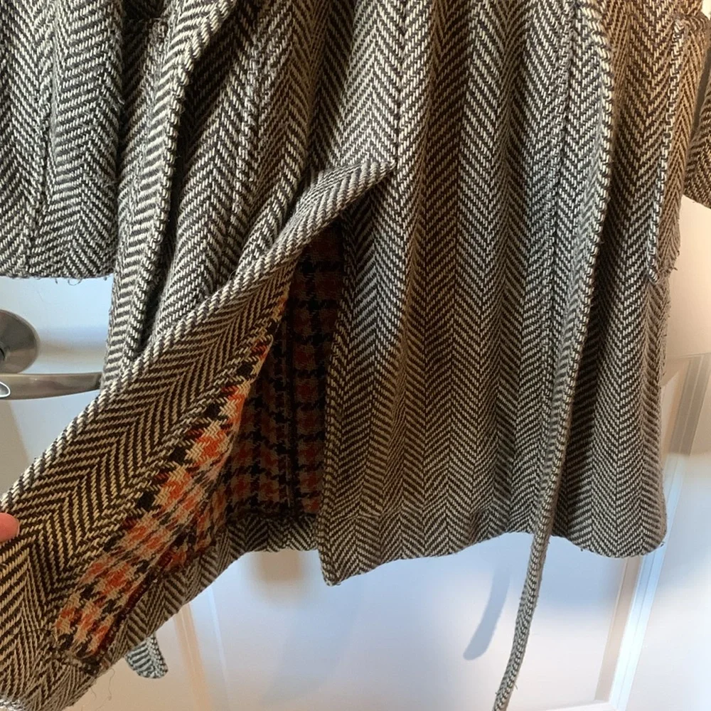 UNITED COLORS OF BENETTON Vintage Brown Houndstooth Jacket - Size 46 (Medium) - Picture 11 of 16